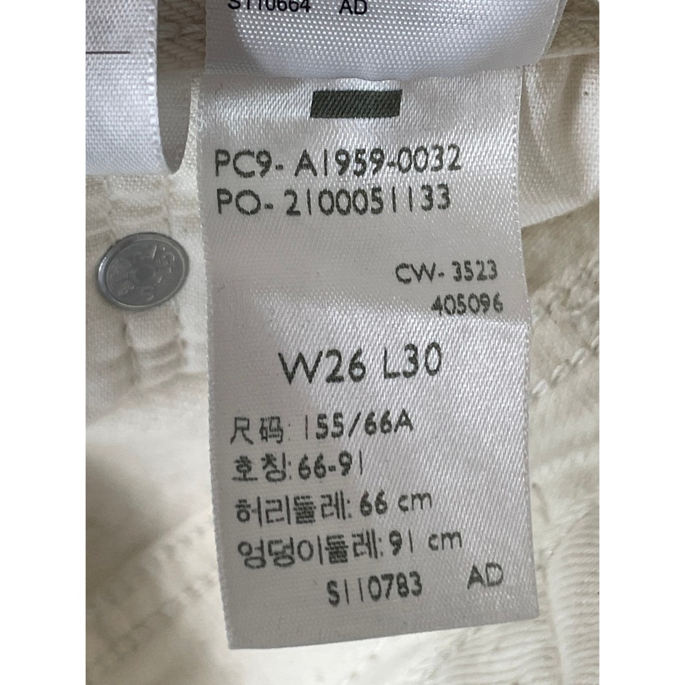 Levi's 501 90s Jeans Women 26 Cream Straight Leg Cotton Clean Girl Old Money - Picture 8 of 14